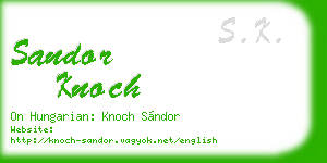 sandor knoch business card